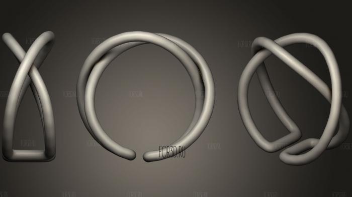 Adjustable Double Twist ring stl model for CNC