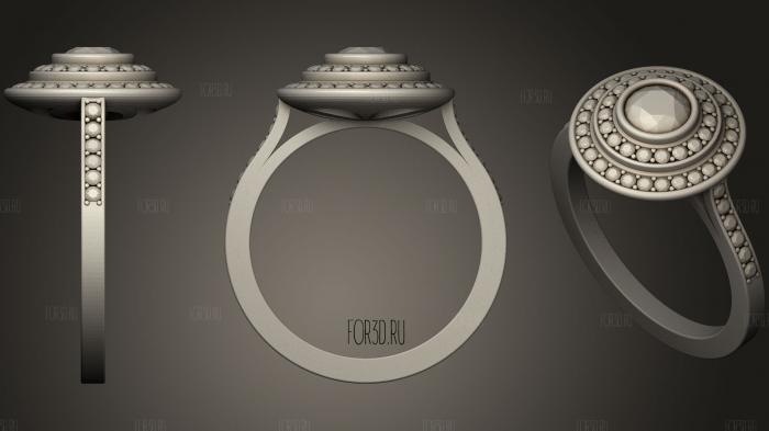 Halo ring with 05ct diamond stl model for CNC