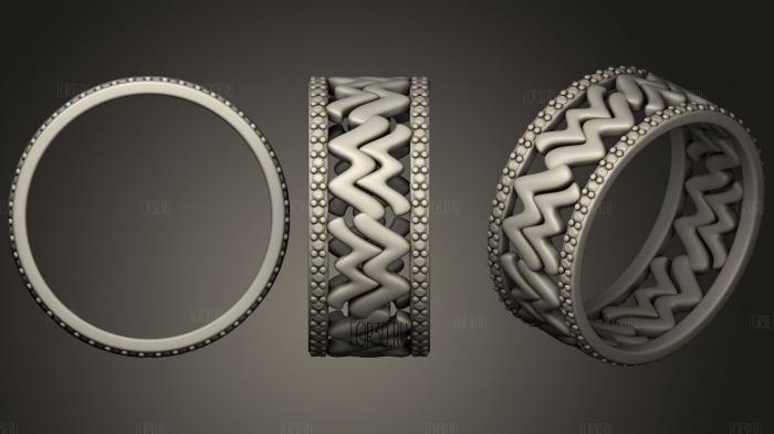 Jewelry Ring With Aquarius Zodiac stl model for CNC