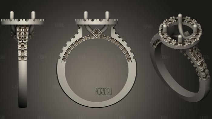 Round Multi Jewel Ring stl model for CNC