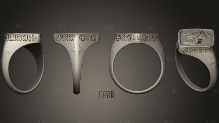 Templar signet ring modern edition stl model for CNC