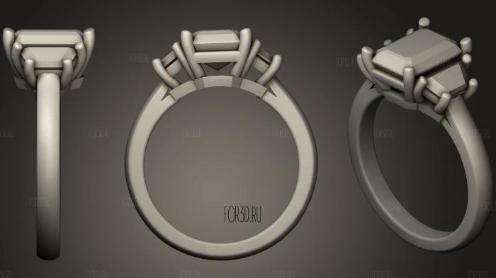 Three stone engagement ring 3d stl модель для ЧПУ