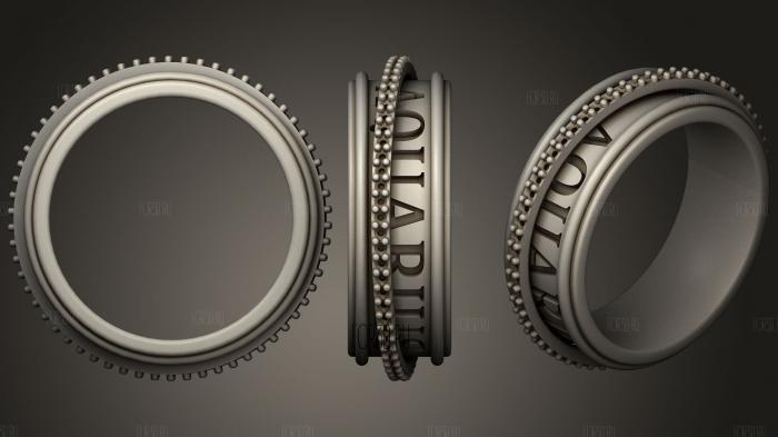 Wedding Ring With Aquarius Zodiac 3d stl модель для ЧПУ