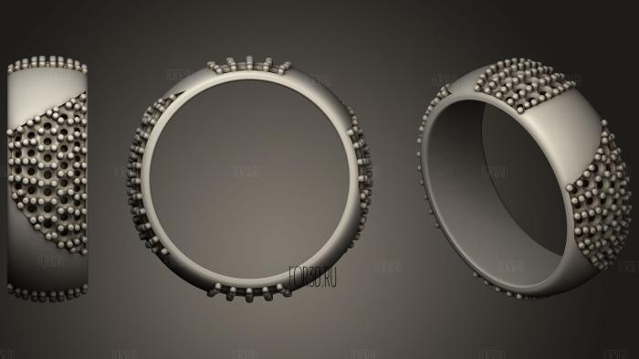 Wedding Ring With Diamonds 01 stl model for CNC