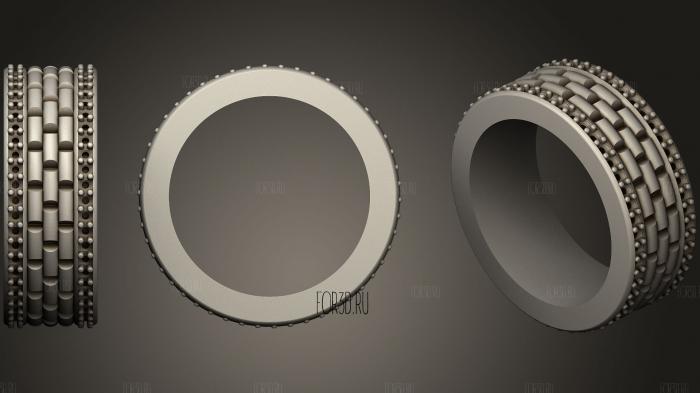 Wedding Ring With Diamonds2 stl model for CNC