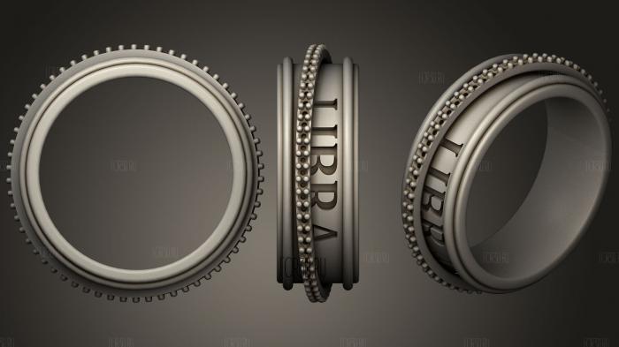 Wedding Ring With Libra Zodiac stl model for CNC