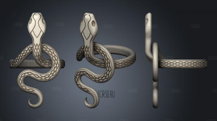 Covetous Silver Serpent Ring stl model for CNC