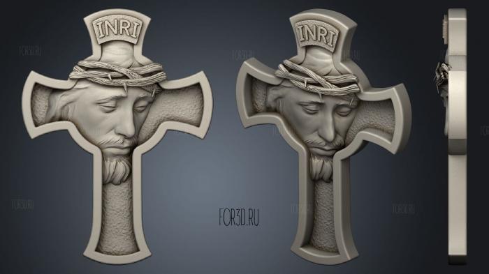 Inri And Cross face stl model for CNC