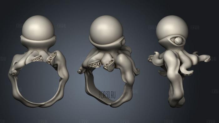 Octopus ring stl model for CNC