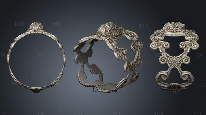 Ornate Skull Ring stl model for CNC