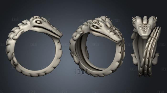 Ring crocodile stl model for CNC