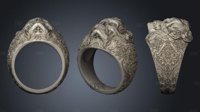 Skull ring jewelry stl model for CNC