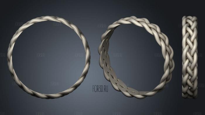 4 Strand Loose Braided Ring stl model for CNC