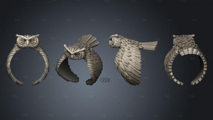 Owl fashion ring 3d stl модель для ЧПУ