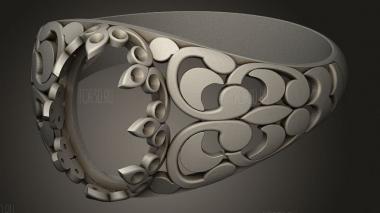 Кольцо С Кабошоном Aneis 3d stl модель для ЧПУ