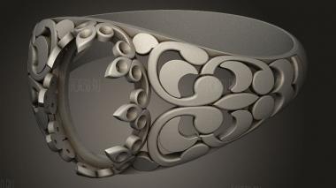 Кольцо с Кабошоном 3d stl модель для ЧПУ