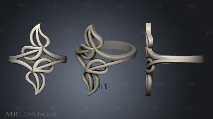 Ring leaves without stones stl model for CNC