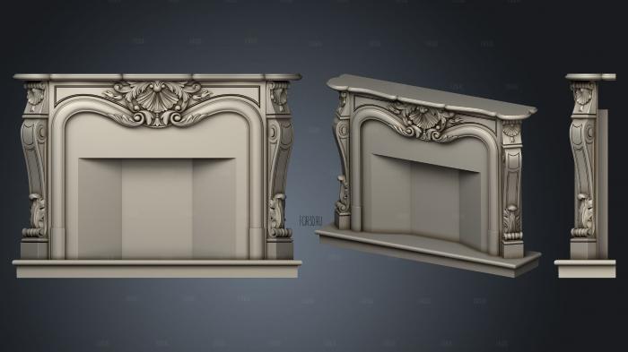 Cool carved fireplace stl model for CNC