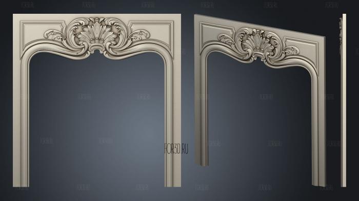 Central part of the fireplace stl model for CNC