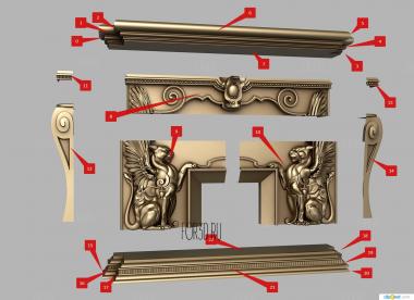  камин 0210 с разделением 3d stl модель для ЧПУ