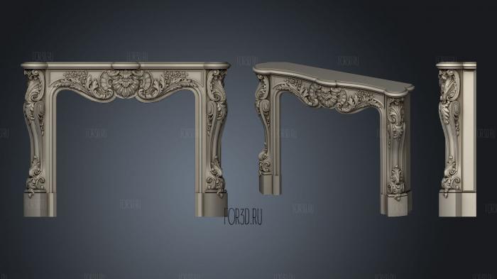Fireplace in new dimensions stl model for CNC
