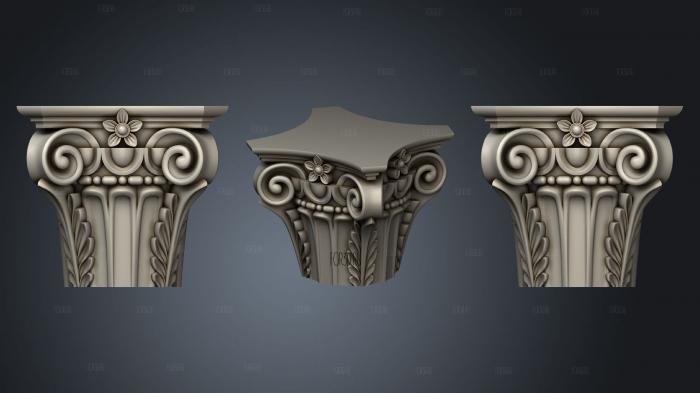Carved capital 3d stl for CNC