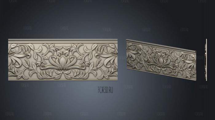Cornice with flowers two 3d stl for CNC
