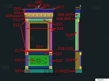 Киот резной с церковным декором 3d stl модель для ЧПУ