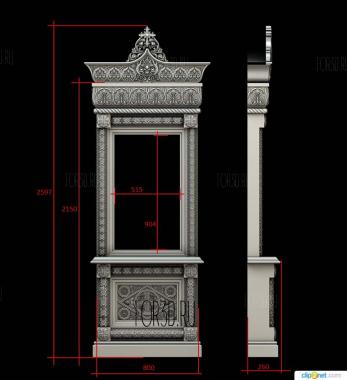 Киот резной 3d stl модель для ЧПУ