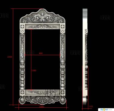 Киот с херувимами 3d stl модель для ЧПУ