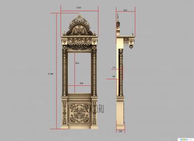 Киот церковный 3d stl модель для ЧПУ