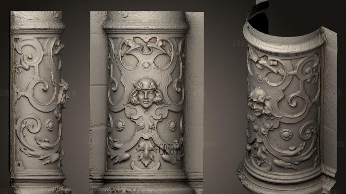 Ornate Door column detail stl model for CNC