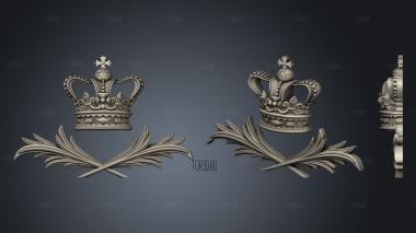 Crown with leaves stl model for CNC