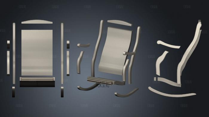 Rocking chair 3d stl for CNC