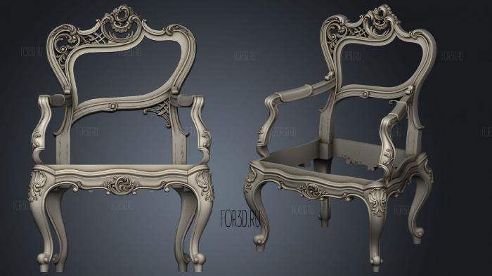 Carved chair 3d stl for CNC