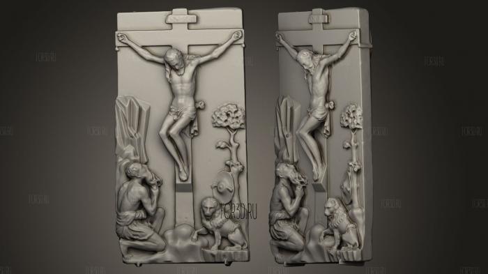 The crucifixion with st jerome PRAVKA stl model for CNC