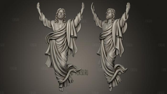 Jesus ascension decimated stl model for CNC