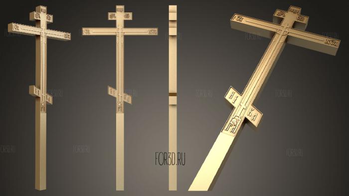 Крест на могилу без декоров 3d stl модель для ЧПУ