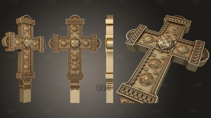 Крест насыщенный декорами и рельефным фоном 3d stl модель для ЧПУ