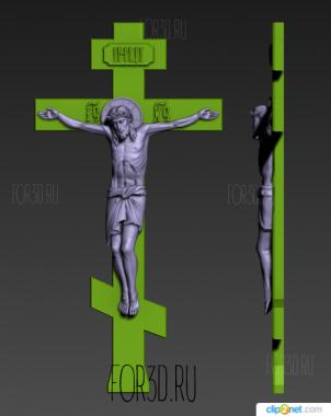 Распятие и навершие с Иисусом 3d stl модель для ЧПУ