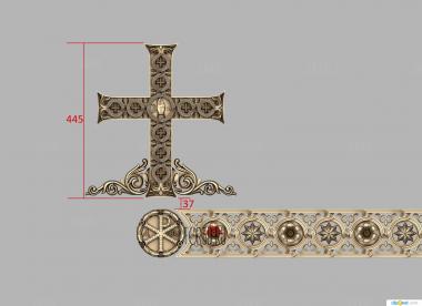 Крест и церковный декор 3d stl модель для ЧПУ