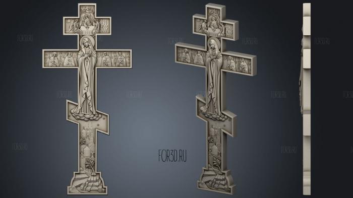 Crucifixion with the virgin stl model for CNC