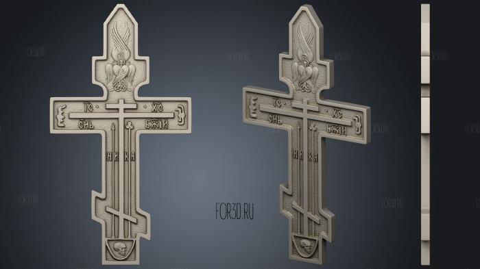 Cross with an angel stl model for CNC