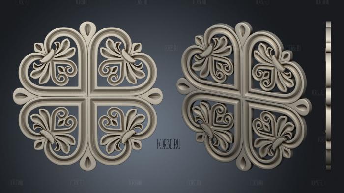 Carved panel with a cross stl model for CNC