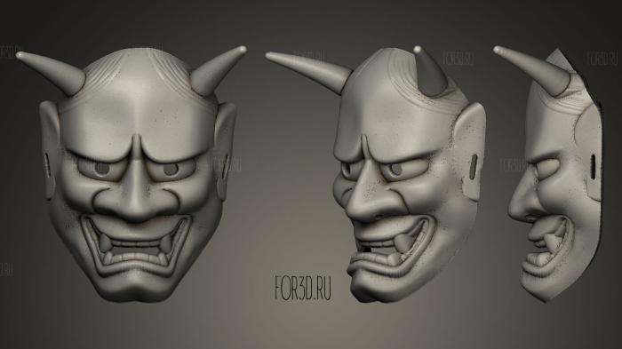 mask of devil with horns stl model for CNC
