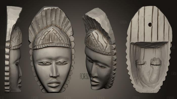 Mahogany Wood Decorative Mask stl model for CNC