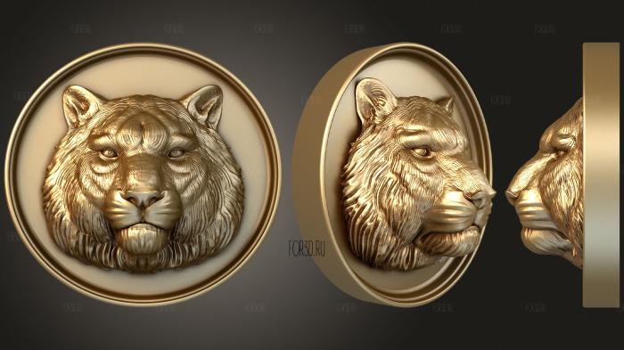 Морда тигра 3d stl модель для ЧПУ
