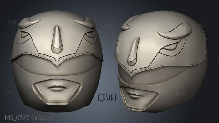 Blue ranger PR helmet stl model for CNC