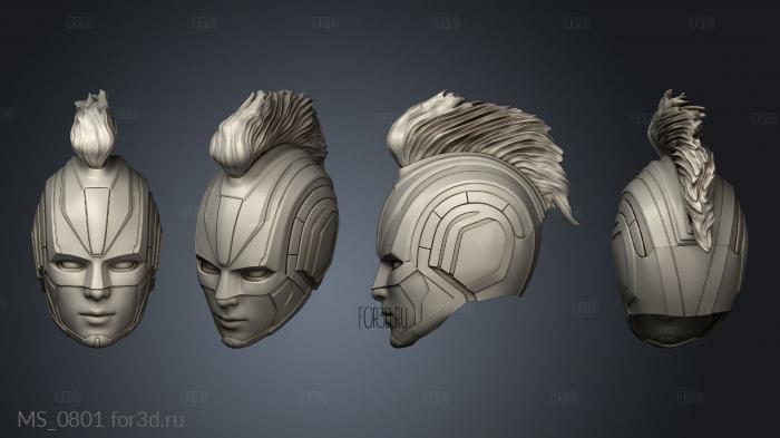 Captain Marvel Helmet Back stl model for CNC