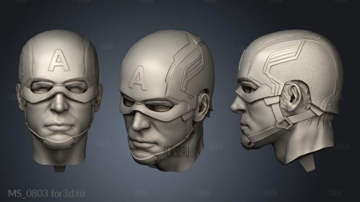 Captain America with Helmet stl model for CNC